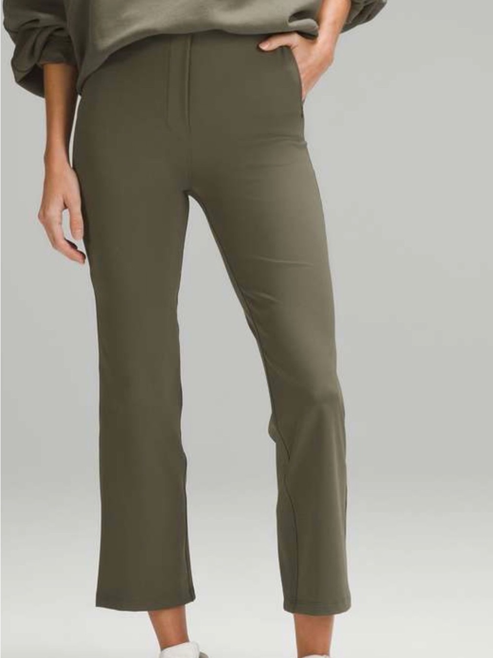 lululemon athletica Olive Green Cropped Straight Leg Pants